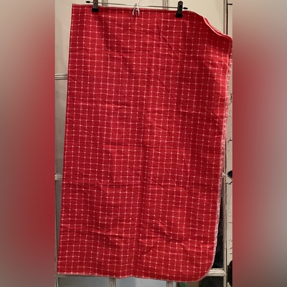 Lot Of 2 Seer Sucker Receiving Blankets Gender Neutral Red Check Handmade - Picture 2 of 4